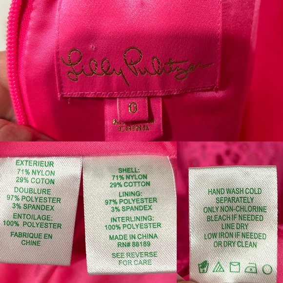 Lilly Pulitzer Allyson Dress Pink Lace Bell Sleeve Mini Dress New Sz 0 / Small - Picture 6 of 11